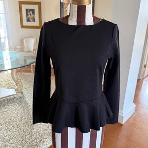 Jason Wu Elegant Black Peplum Blouse size Small Party Whimsigoth Boho NWT